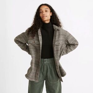 Madewell Bonded Flannel Shirt-Jacket Cohancy Plaid Women’s M Oversized Staple